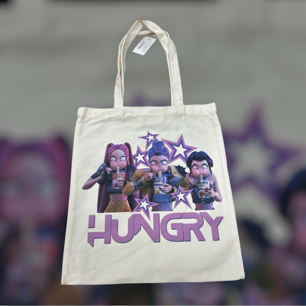 Rumi Mira Zoey Hungry Graphic Tote Bag- Cream